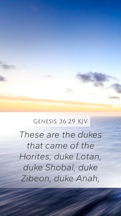 Genesis 36:29 KJV Mobile Phone Wallpaper - These are the dukes that came of the Horites; - Mobile Bible Verse Wallpaper