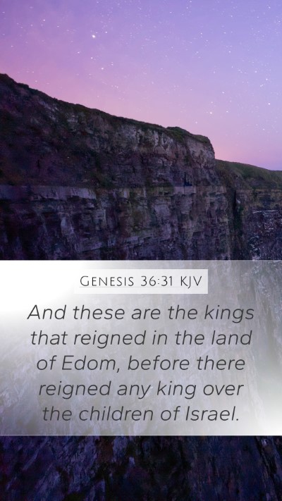 Genesis 36:31 KJV Bible Verse Image