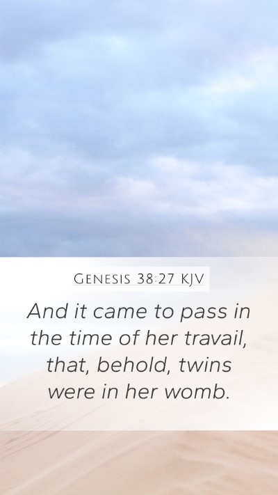 Genesis 38:27 KJV Mobile Phone Wallpaper - And it came to pass in the time of her travail, - Mobile Bible Verse Wallpaper