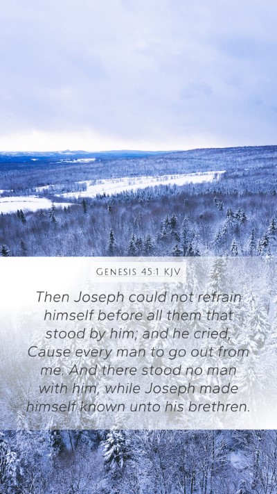 Genesis 45:1 KJV Mobile Phone Wallpaper - Then Joseph could not refrain himself before all - Mobile Bible Verse Wallpaper
