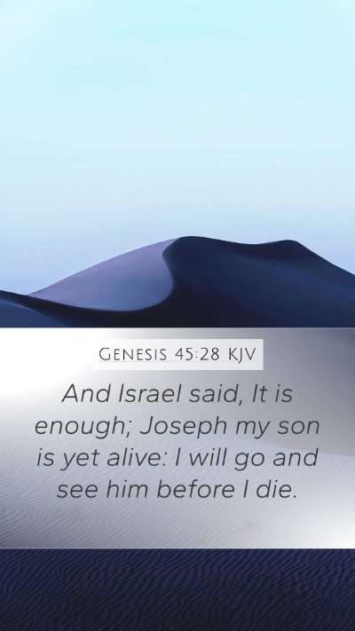 Genesis 45:28 KJV Bible Verse Image