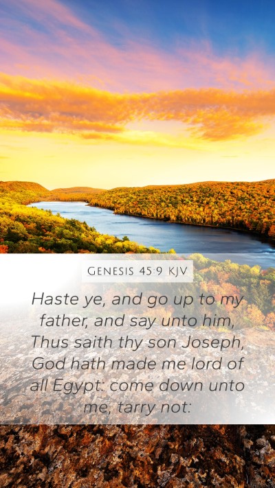 Genesis 45:9 KJV Bible Verse Image