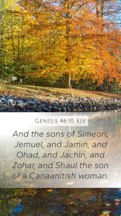 Genesis 46:10 KJV Bible Verse Image