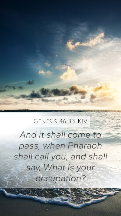 Genesis 46:33 KJV Mobile Phone Wallpaper - And it shall come to pass, when Pharaoh shall - Mobile Bible Verse Wallpaper