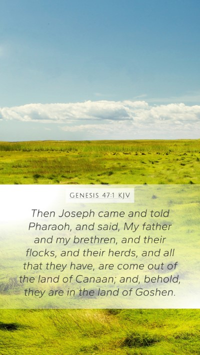Genesis 47:1 KJV Bible Verse Image
