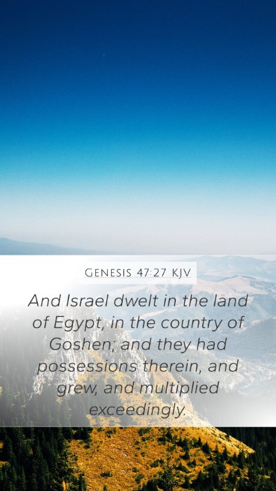 Genesis 47:27 KJV Bible Verse Image