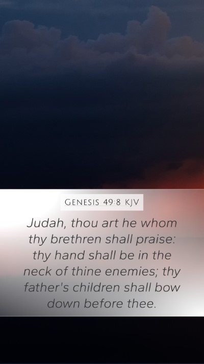 Genesis 49:8 KJV Bible Verse Image