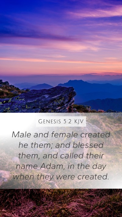 Genesis 5:2 KJV Bible Verse Image