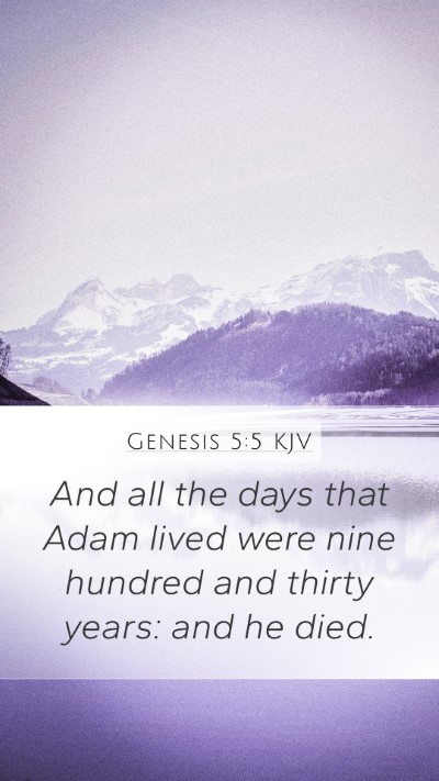 Genesis 5:5 KJV Bible Verse Image