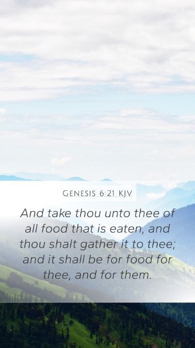 Genesis 6:21 KJV Mobile Phone Wallpaper - And take thou unto thee of all food that is - Mobile Bible Verse Wallpaper