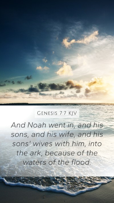 Genesis 7:7 KJV Bible Verse Image