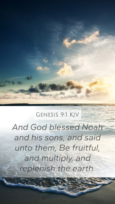 Genesis 9:1 KJV Bible Verse Image