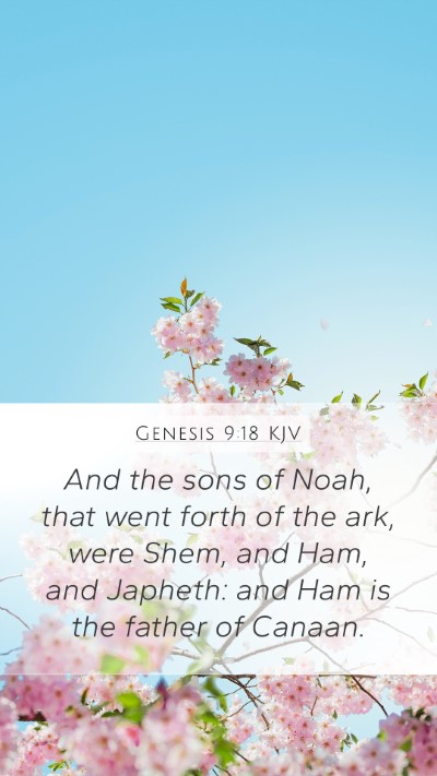 Genesis 9:18 KJV Bible Verse Image