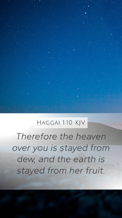 Haggai 1:10 KJV Bible Verse Image