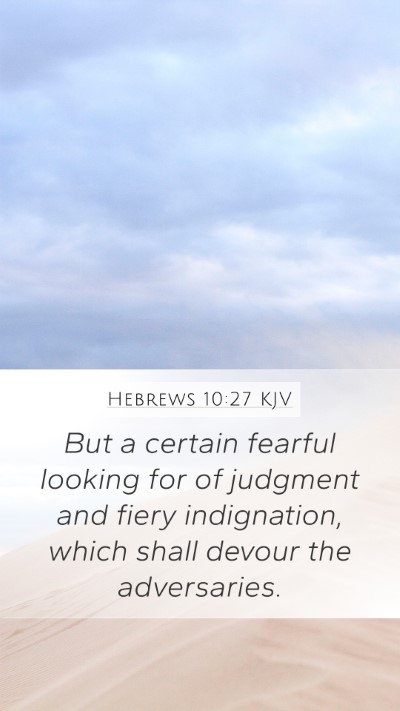 Hebrews 10:27 KJV Bible Verse Image