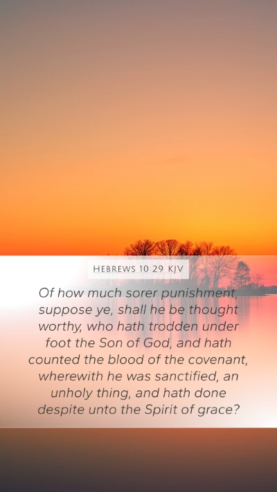 Hebrews 10:29 KJV Bible Verse Image