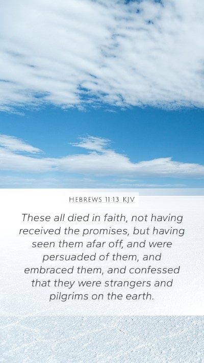 Hebrews 11:13 KJV Bible Verse Image