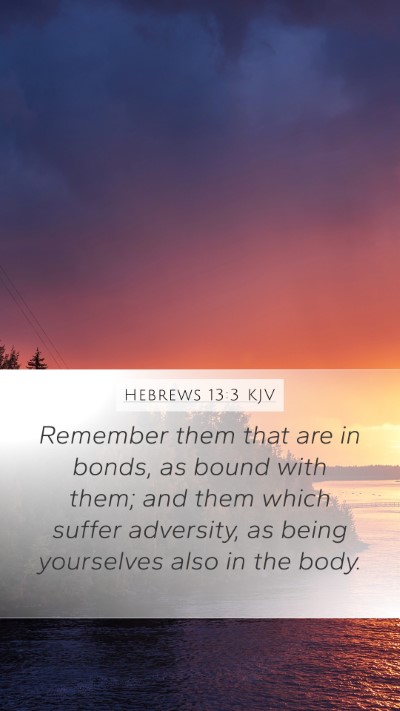 Hebrews 13:3 KJV Bible Verse Image