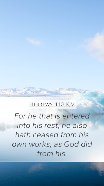 Hebrews 4:10 KJV Bible Verse Image