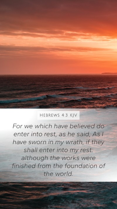 Hebrews 4:3 KJV Bible Verse Image