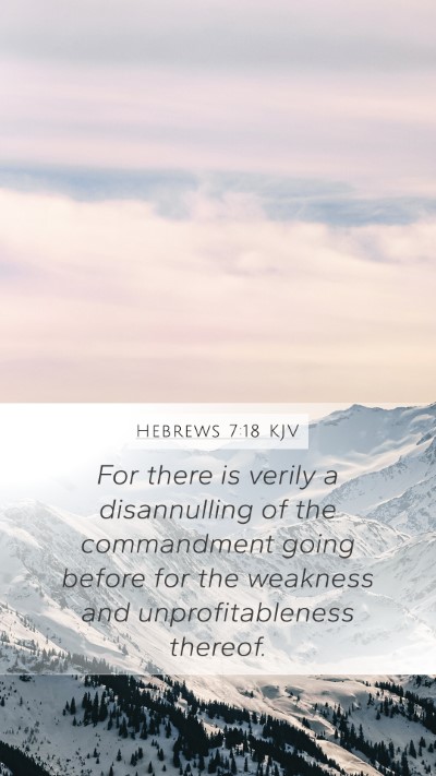 Hebrews 7:18 KJV Bible Verse Image