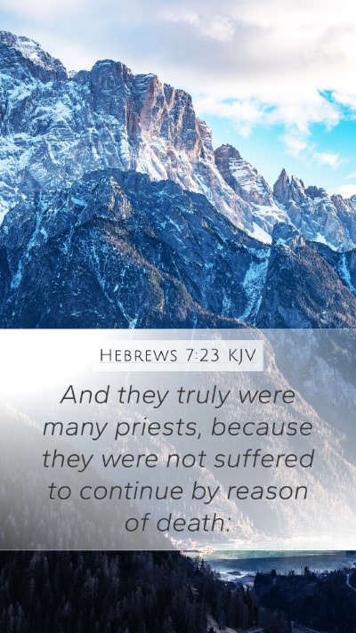 Hebrews 7:23 KJV Bible Verse Image