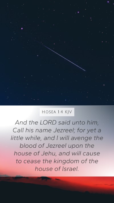 Hosea 1:4 KJV Bible Verse Image
