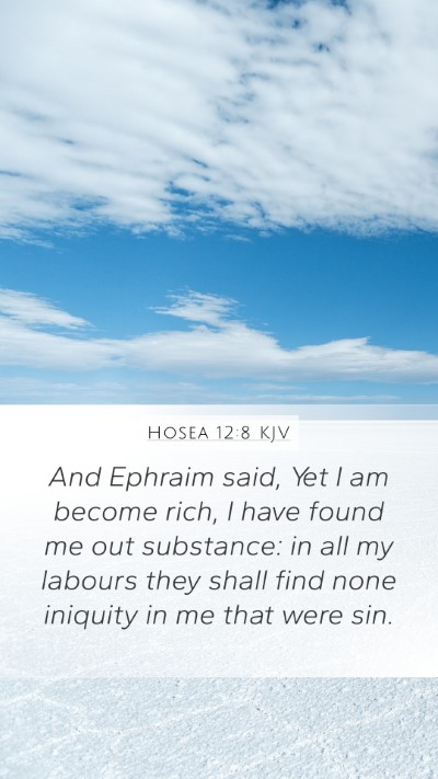 Hosea 12:8 KJV Bible Verse Image