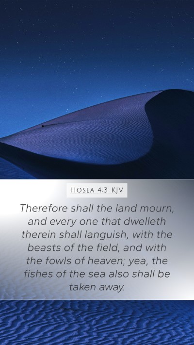 Hosea 4:3 KJV Bible Verse Image