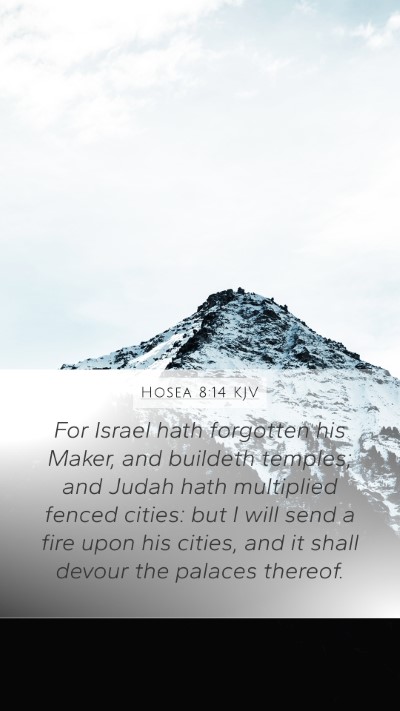 Hosea 8:14 KJV Bible Verse Image