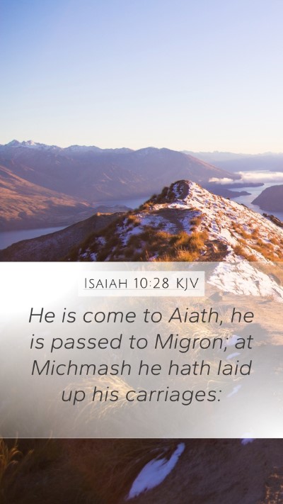 Isaiah 10:28 KJV Bible Verse Image