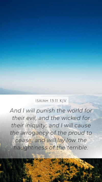 Isaiah 13:11 KJV Bible Verse Image