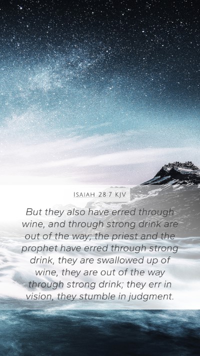 Isaiah 28:7 KJV Bible Verse Image