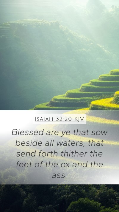 Isaiah 32:20 KJV Mobile Phone Wallpaper - Blessed are ye that sow beside all waters, that - Mobile Bible Verse Wallpaper