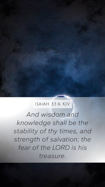 Isaiah 33:6 KJV Mobile Phone Wallpaper - And wisdom and knowledge shall be the stability - Mobile Bible Verse Wallpaper