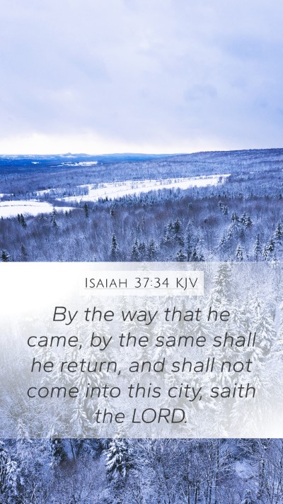 Isaiah 37:34 KJV Bible Verse Image