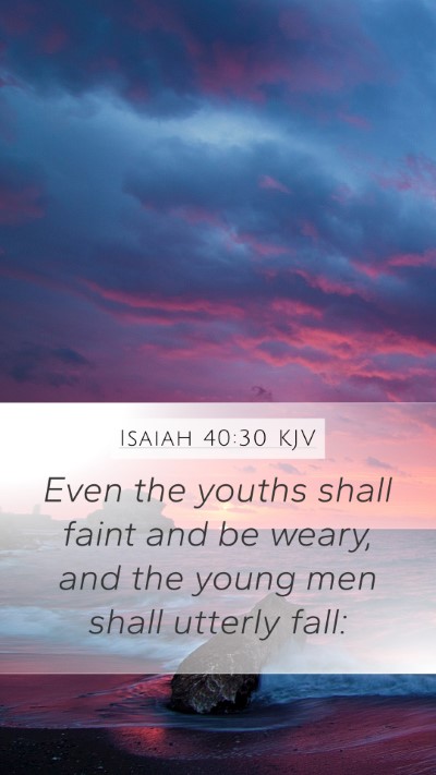 Isaiah 40:30 KJV Mobile Phone Wallpaper - Even the youths shall faint and be weary, and the - Mobile Bible Verse Wallpaper