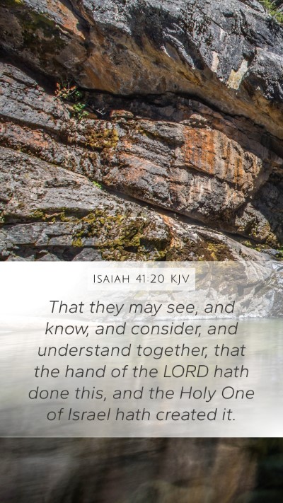 Isaiah 41:20 KJV Bible Verse Image
