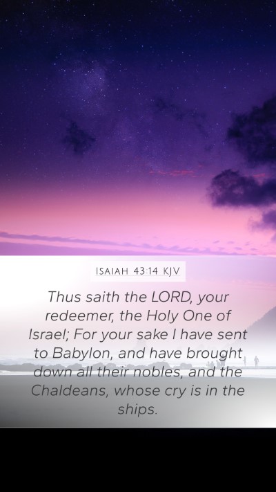 Isaiah 43:14 KJV Bible Verse Image