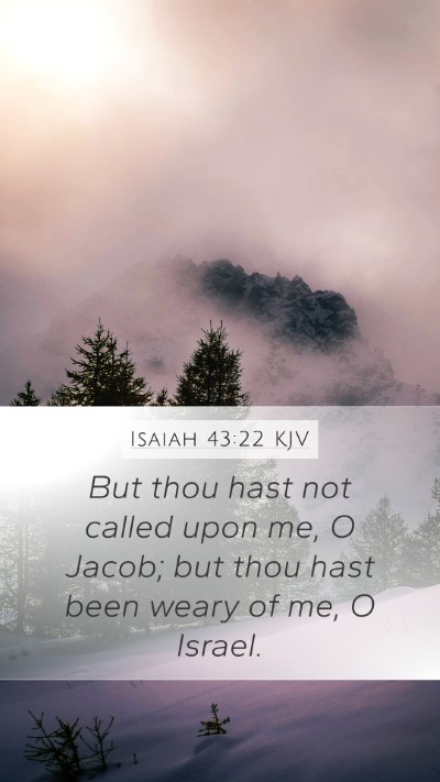Isaiah 43:22 KJV Bible Verse Image