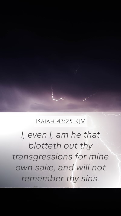 Isaiah 43:25 KJV Bible Verse Image