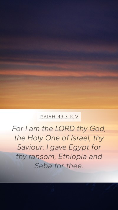 Isaiah 43:3 KJV Bible Verse Image