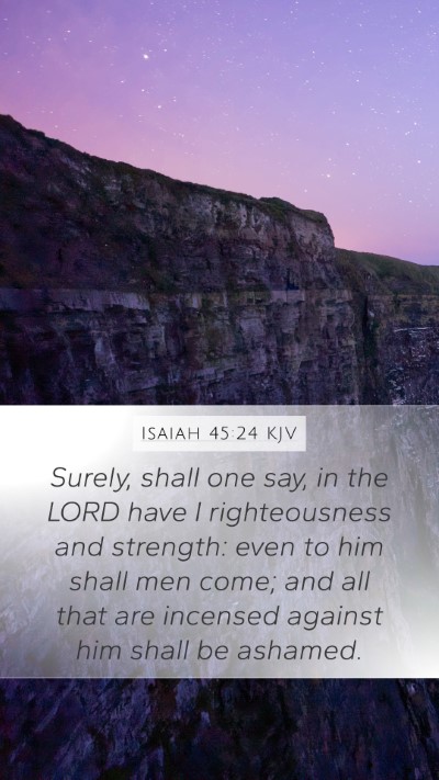 Isaiah 45:24 KJV Bible Verse Image