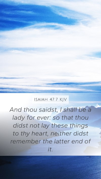 Isaiah 47:7 KJV Bible Verse Image