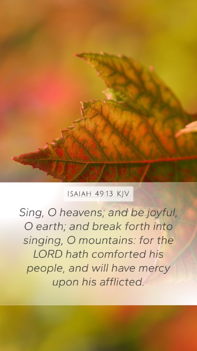 Isaiah 49:13 KJV Bible Verse Image