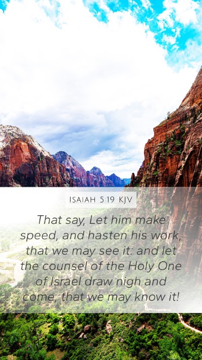 Isaiah 5:19 KJV Bible Verse Image
