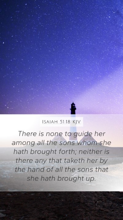 Isaiah 51:18 KJV Mobile Phone Wallpaper - There is none to guide her among all the sons - Mobile Bible Verse Wallpaper