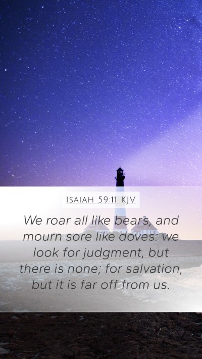 Isaiah 59:11 KJV Mobile Phone Wallpaper - We roar all like bears, and mourn sore like - Mobile Bible Verse Wallpaper