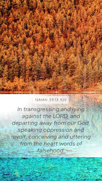Isaiah 59:13 KJV Bible Verse Image
