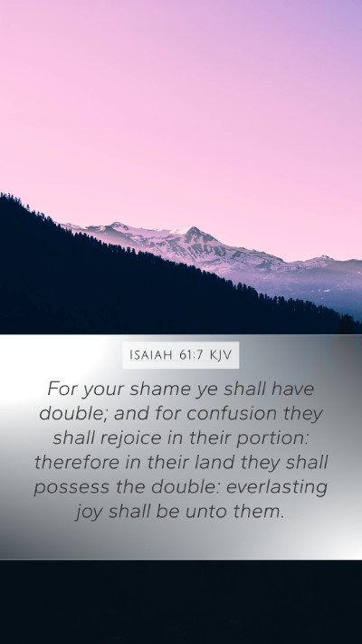 Isaiah 61:7 KJV Bible Verse Image